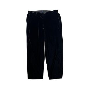 J. Crew Black Velvet Pants Pull On Straight Leg Plus Size 18 Jamie‎ Velvet Pants